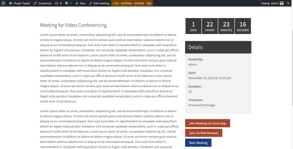 Zoom API integration on WordPress - Deepen Bajracharya